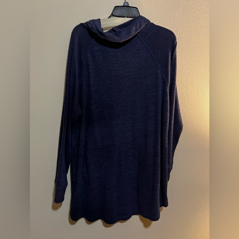 Super Soft Plush Cowl Neck Raglan Tunic Sweatshirt 2X - Picture 6 of 8
